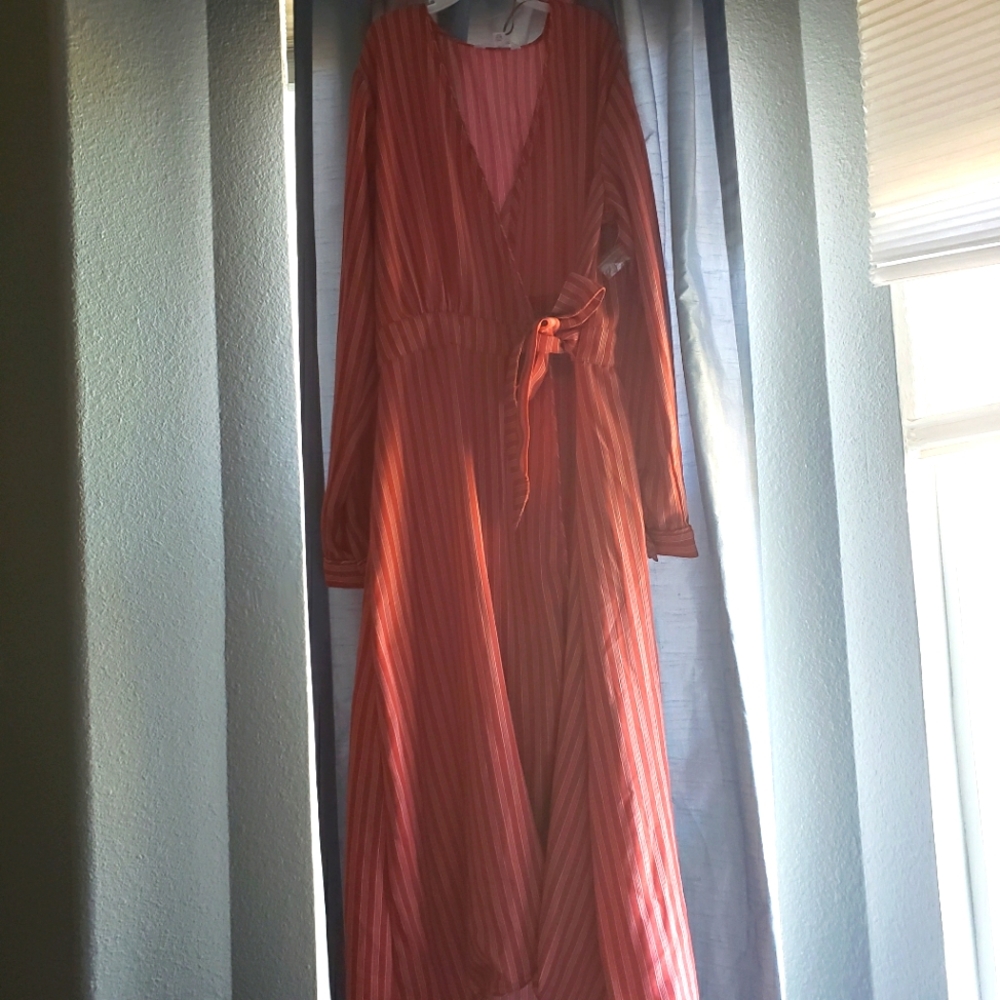 Peach long sleeve dress